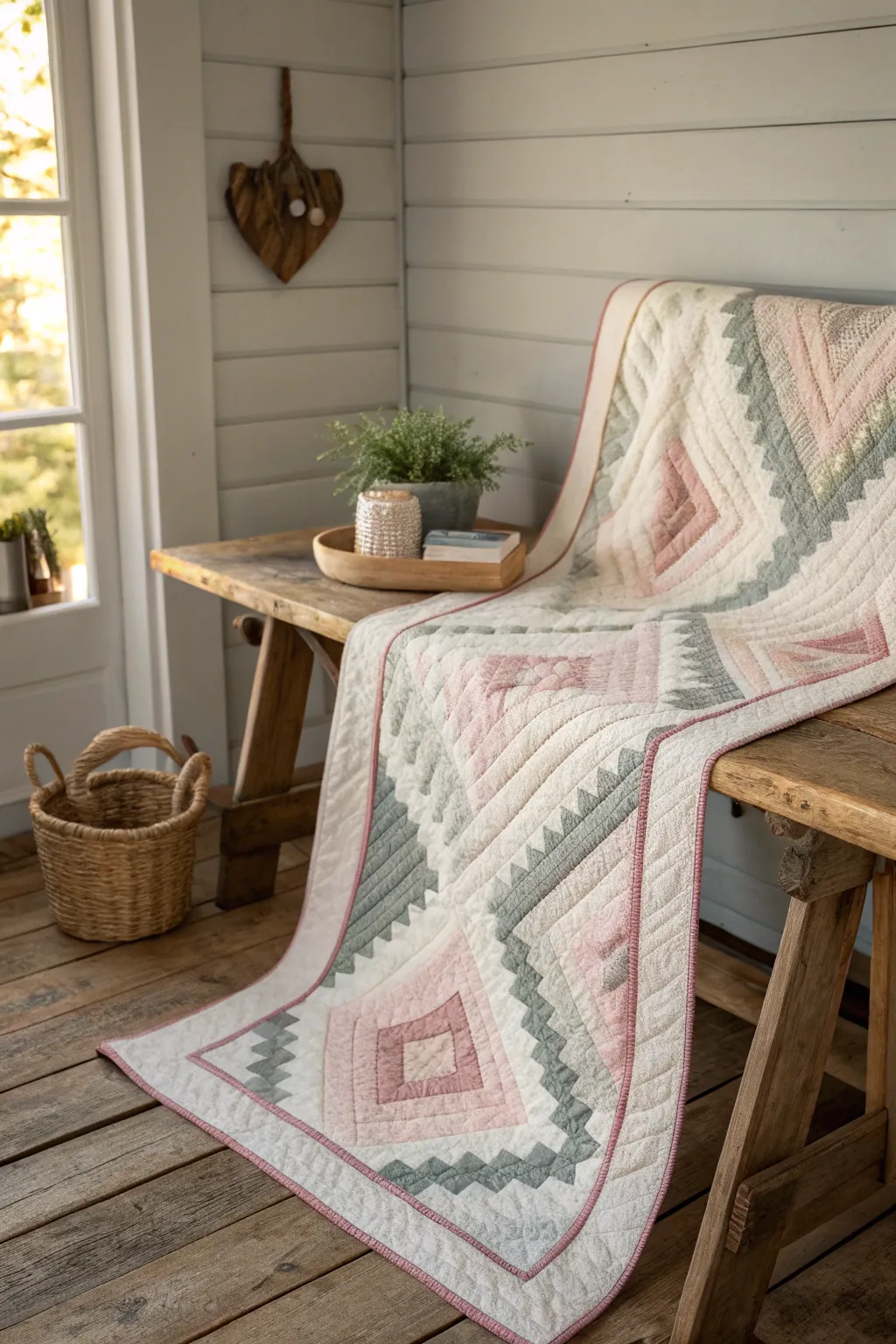 Embrace the graceful dance of the curled ribbon quilt pattern, where simplicity meets elegance.