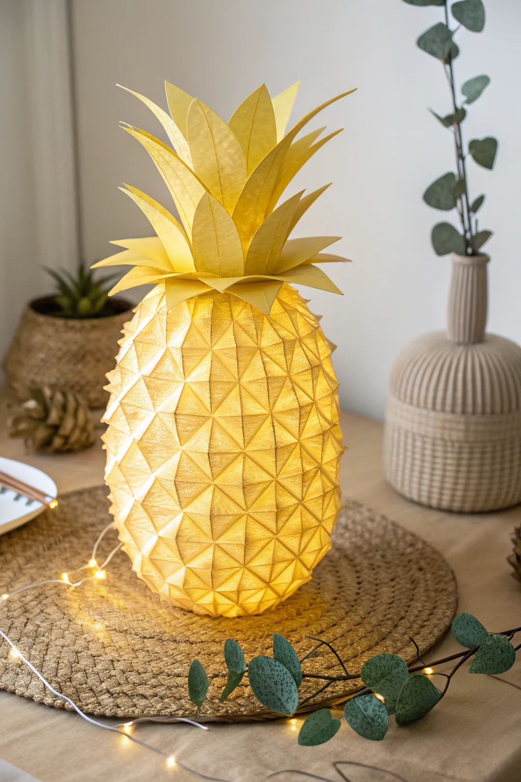 Illuminate your luau with these charming pineapple paper lanterns—handcrafted beauty that delights!