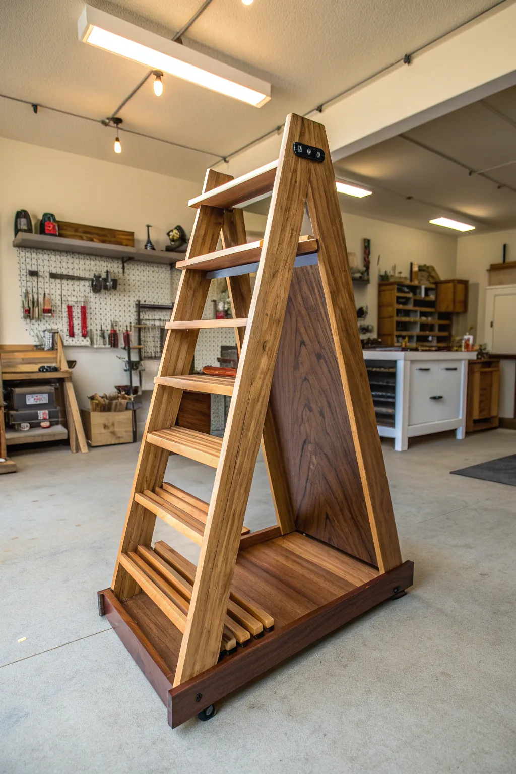 Elevate your garage organization with this sleek A-frame design.