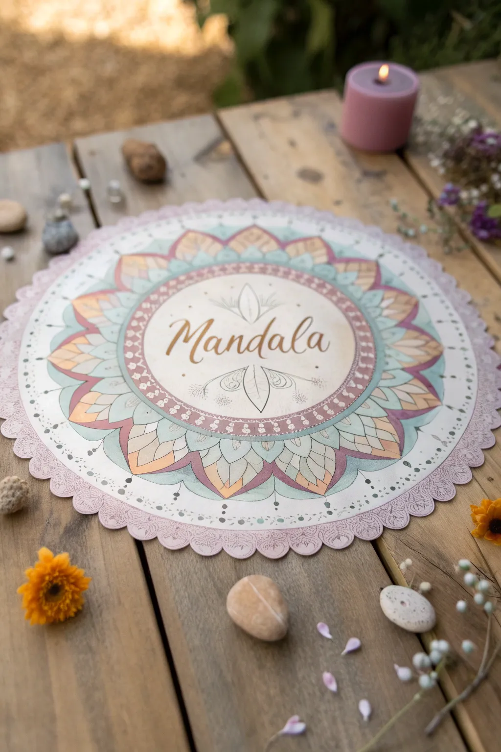 Embrace the harmony of words and art with a serene mandala quote collage that whispers to the soul.