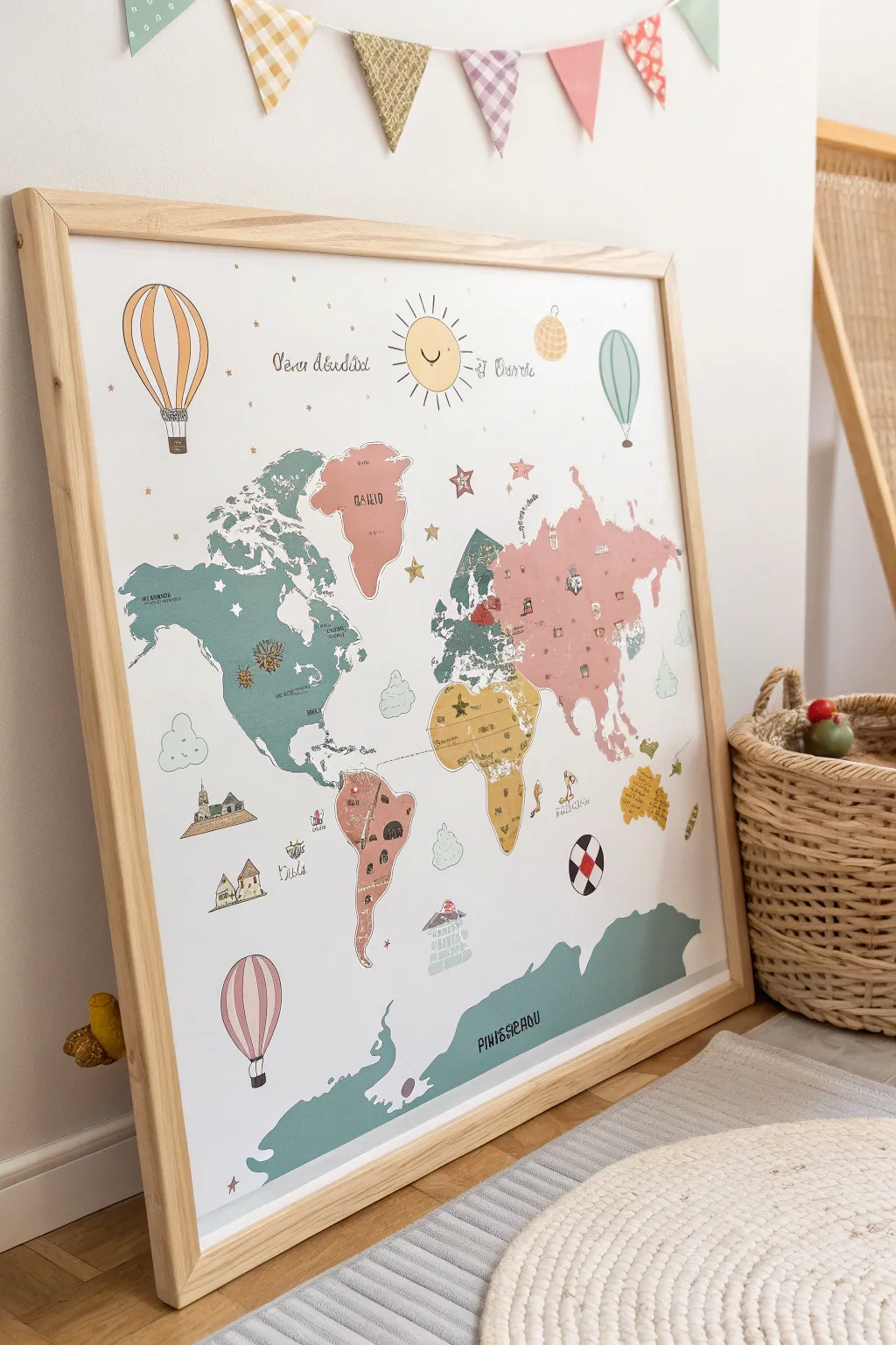 Explore the world from your room with this playful and educational map board!