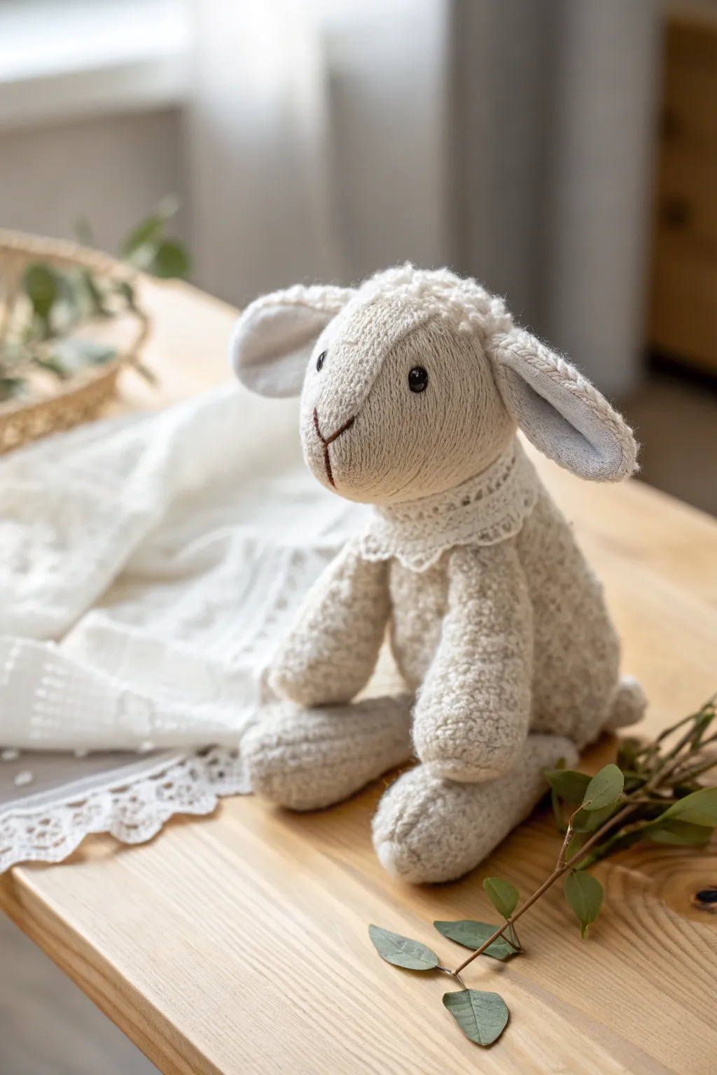 Embrace the art of simplicity with this handcrafted lamb plushie, a perfect blend of Scandinavian minimalism and boho charm.