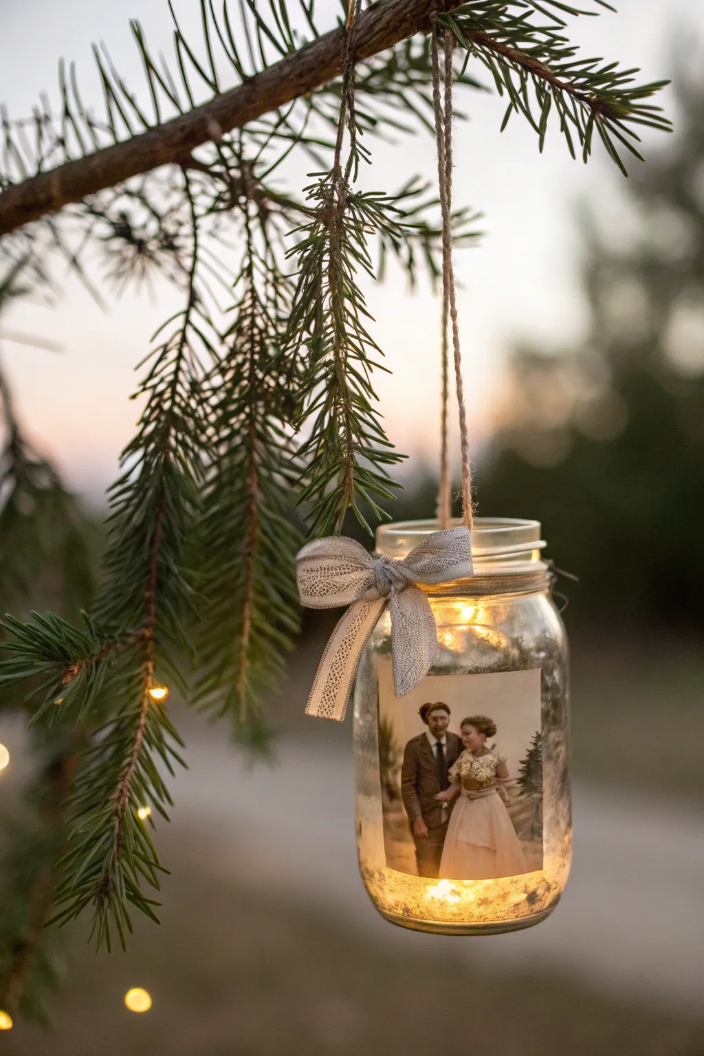 Capture your cherished Christmas memories with a personalized mason jar ornament.