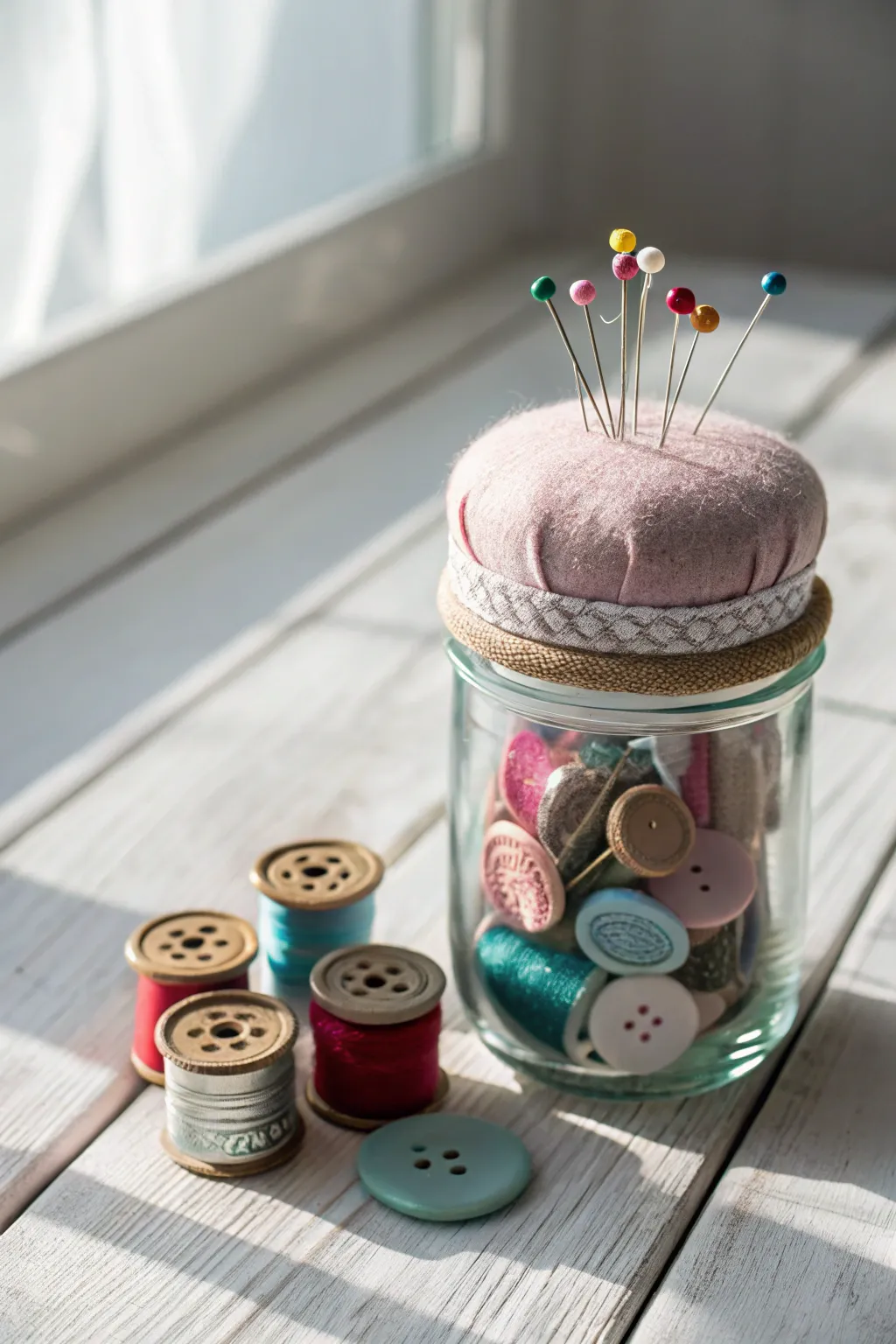 Craft your own charming sewing kit in a jar—perfect for thoughtful, handmade gifting.