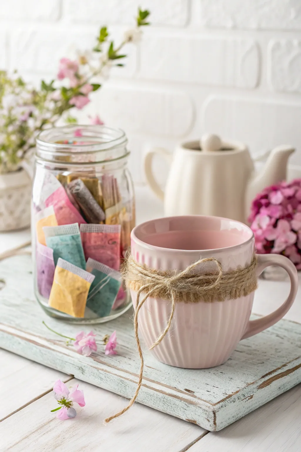 Savor the serenity of a tea time moment with this charming mason jar gift.
