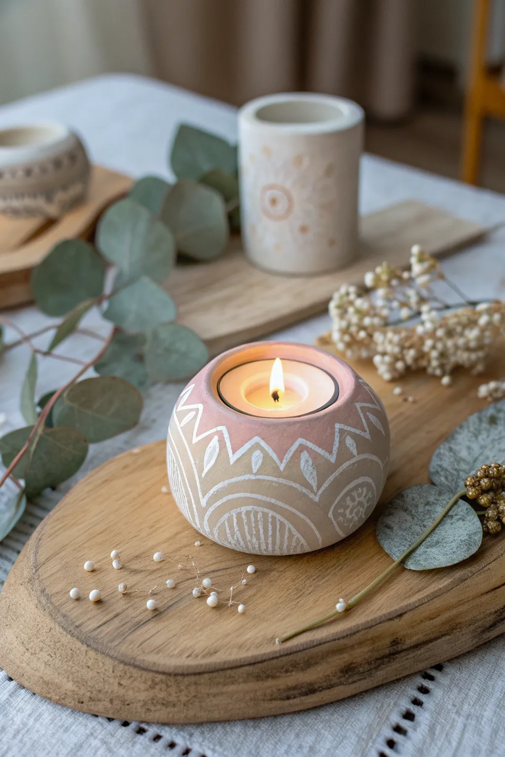 Illuminate your space with the simple elegance of handcrafted mini candle holders.