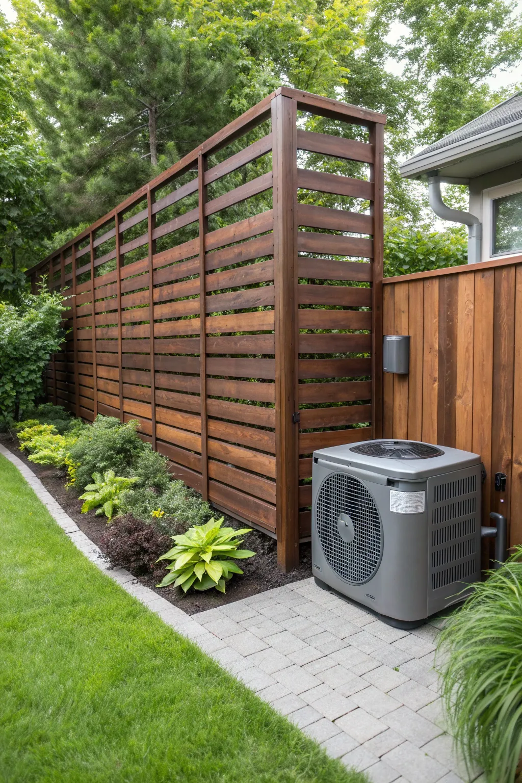 Transform your outdoor space with a stylish fence enclosure for your mini split unit.
