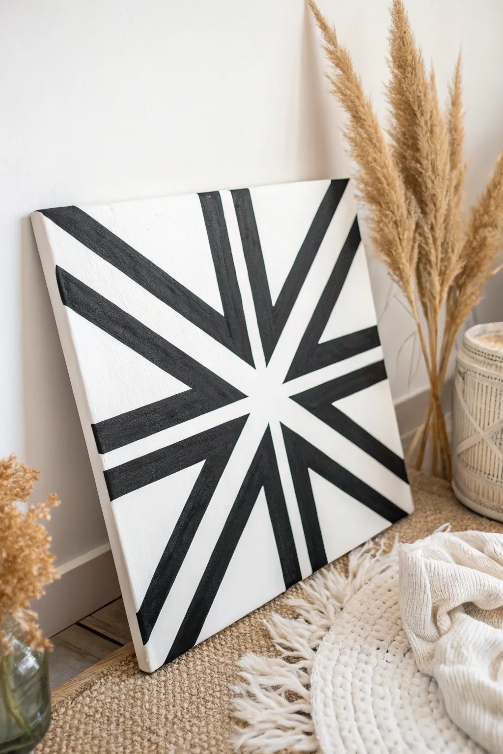 Embrace the elegance of simplicity with bold black and white geometrics.