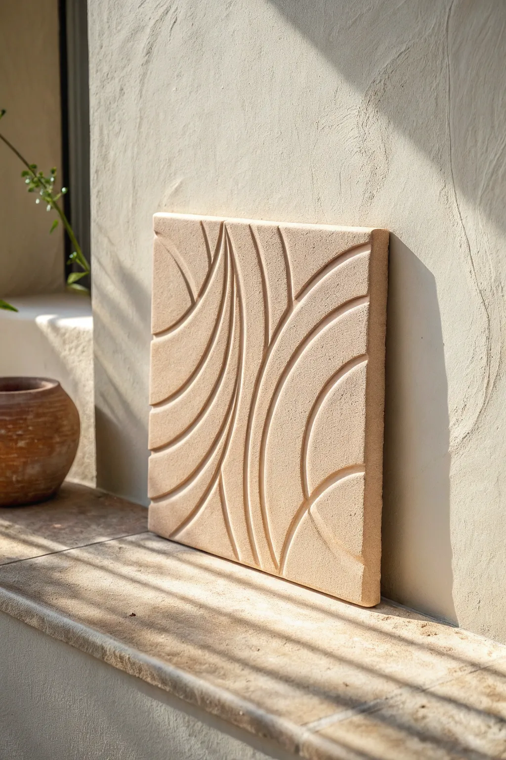 Elevate your space with the natural beauty of minimalist clay wall art.
