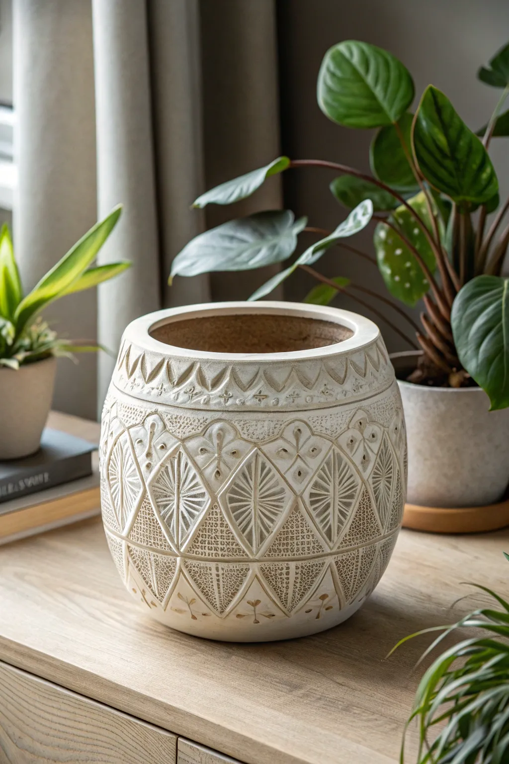 Discover the beauty of craftsmanship with intricately carved ceramic designs.