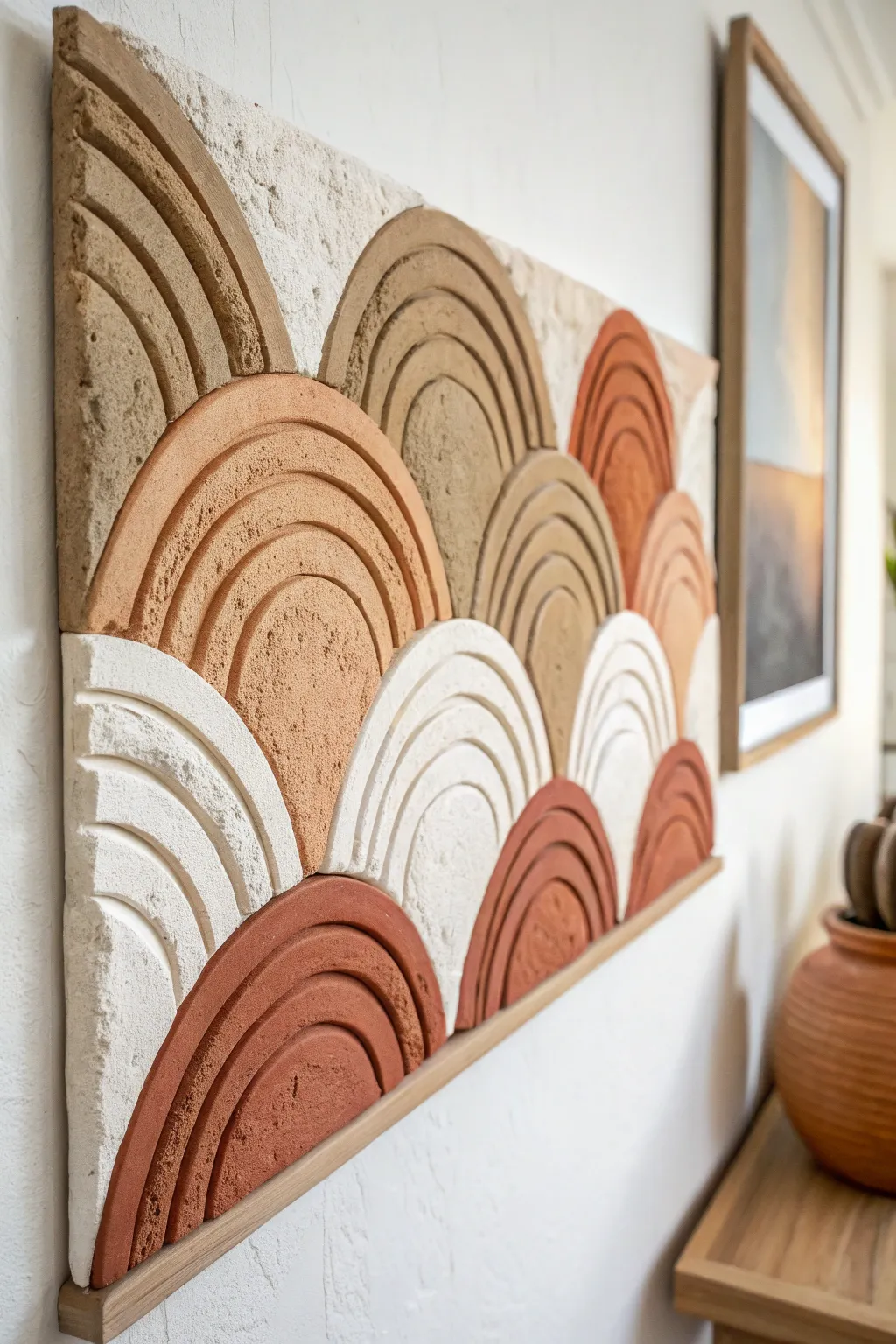 Elevate your space with the subtle complexity of layered clay art.