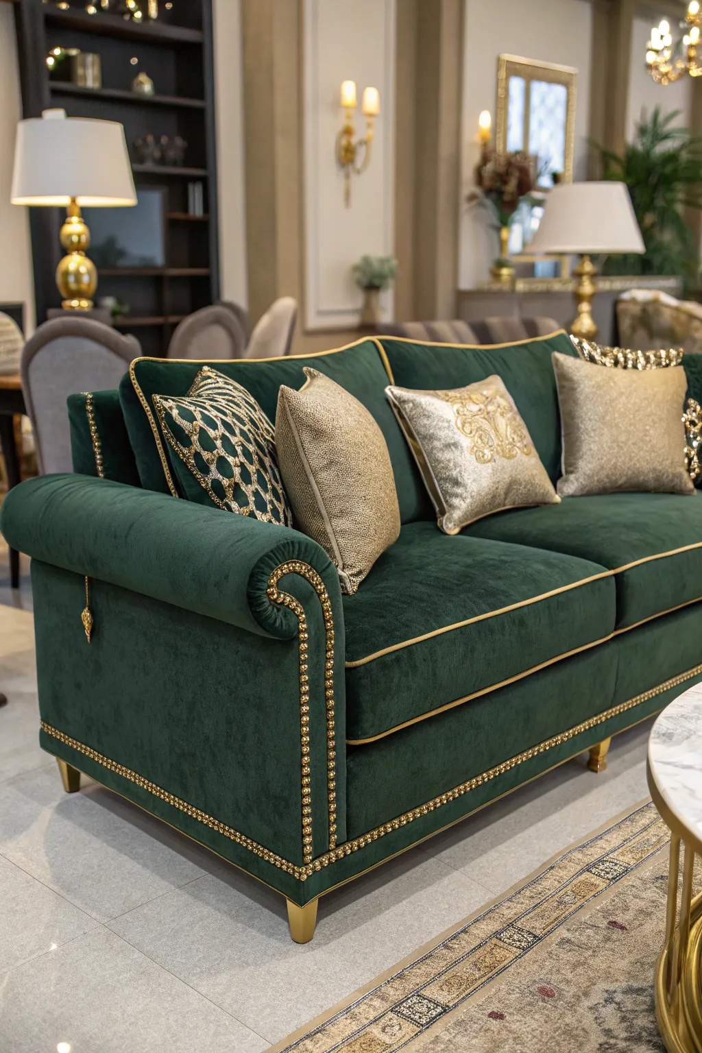Dark greens add depth and elegance to large rooms.