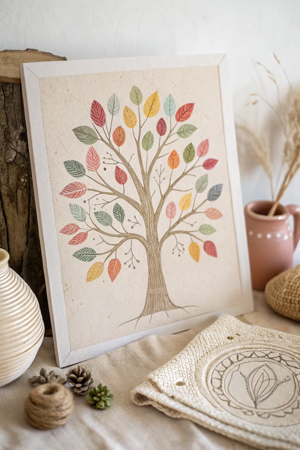 Celebrate family connections with this charming fingerprint family tree, where every print is a unique story of love.