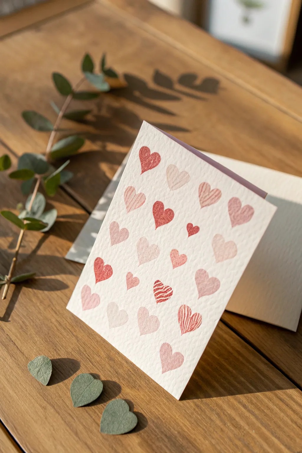Handcrafted with love: A minimalist fingerprint heart card perfect for Mother's Day.