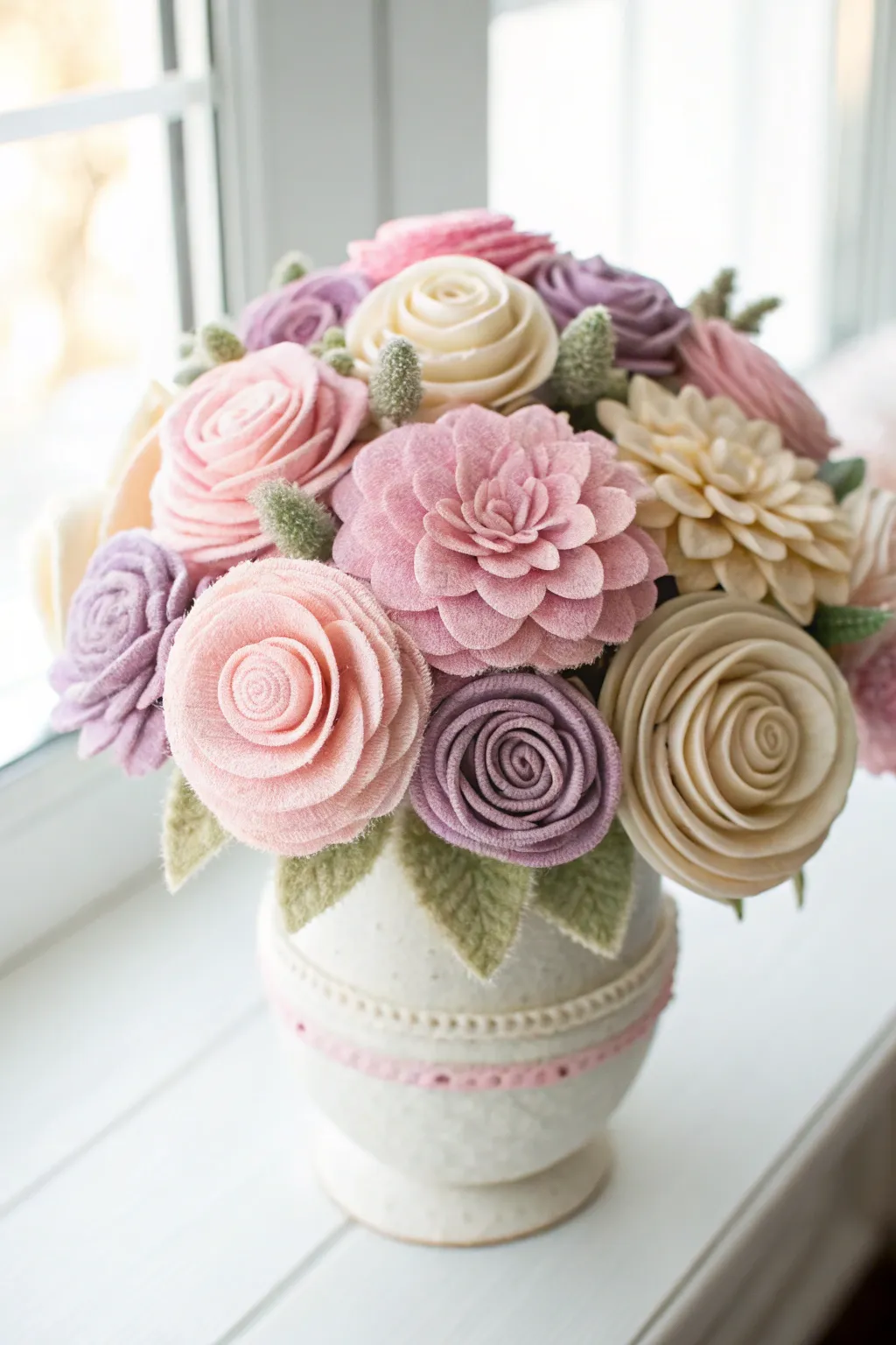 Craft your own cozy bouquet: Felt Flower Posies for a touch of handmade elegance.