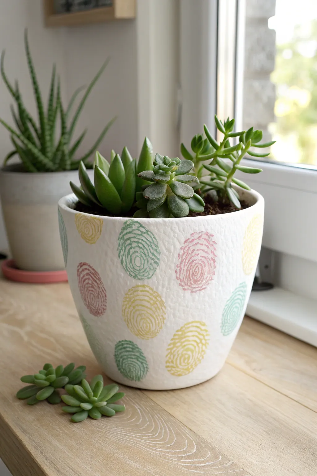 Add a splash of personalized charm to your home with these delightful fingerprint flower pots—perfect for Mother's Day!