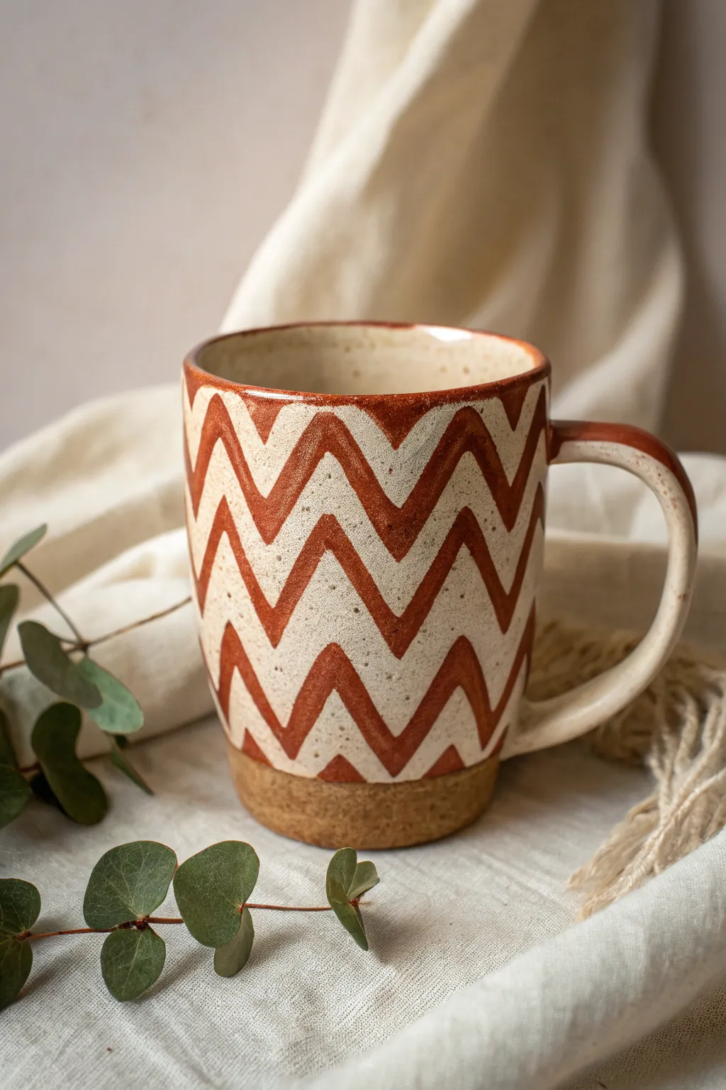 Elevate your coffee moments with bold chevron artistry.