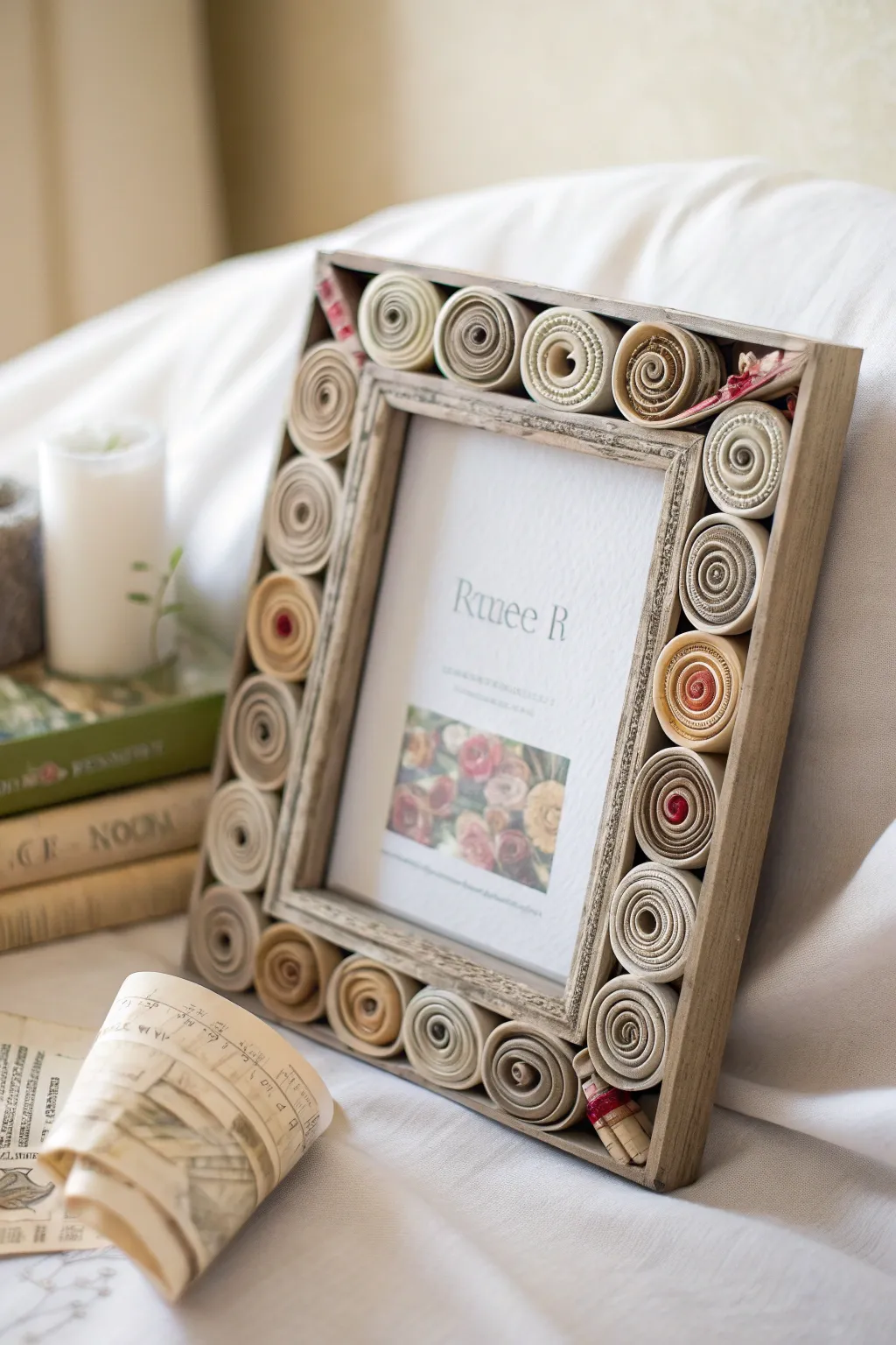Embrace the charm of simplicity with this handcrafted newspaper picture frame, adding a personal touch to your cherished memories.