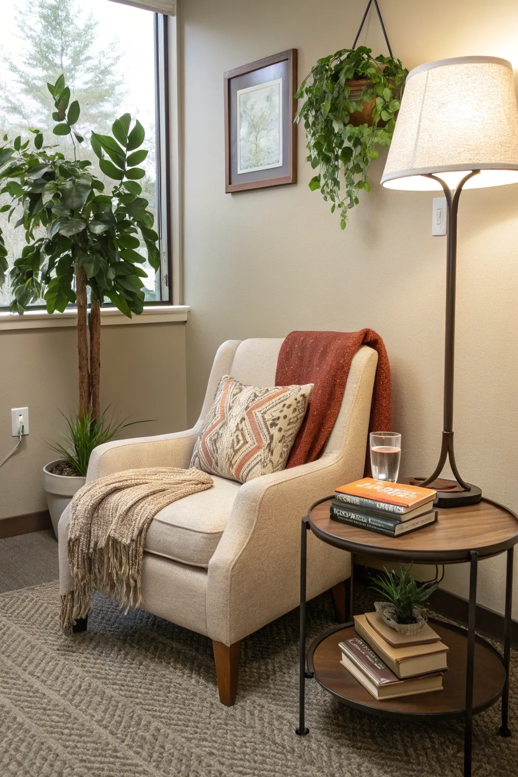 A reading nook offers a serene escape within your home.