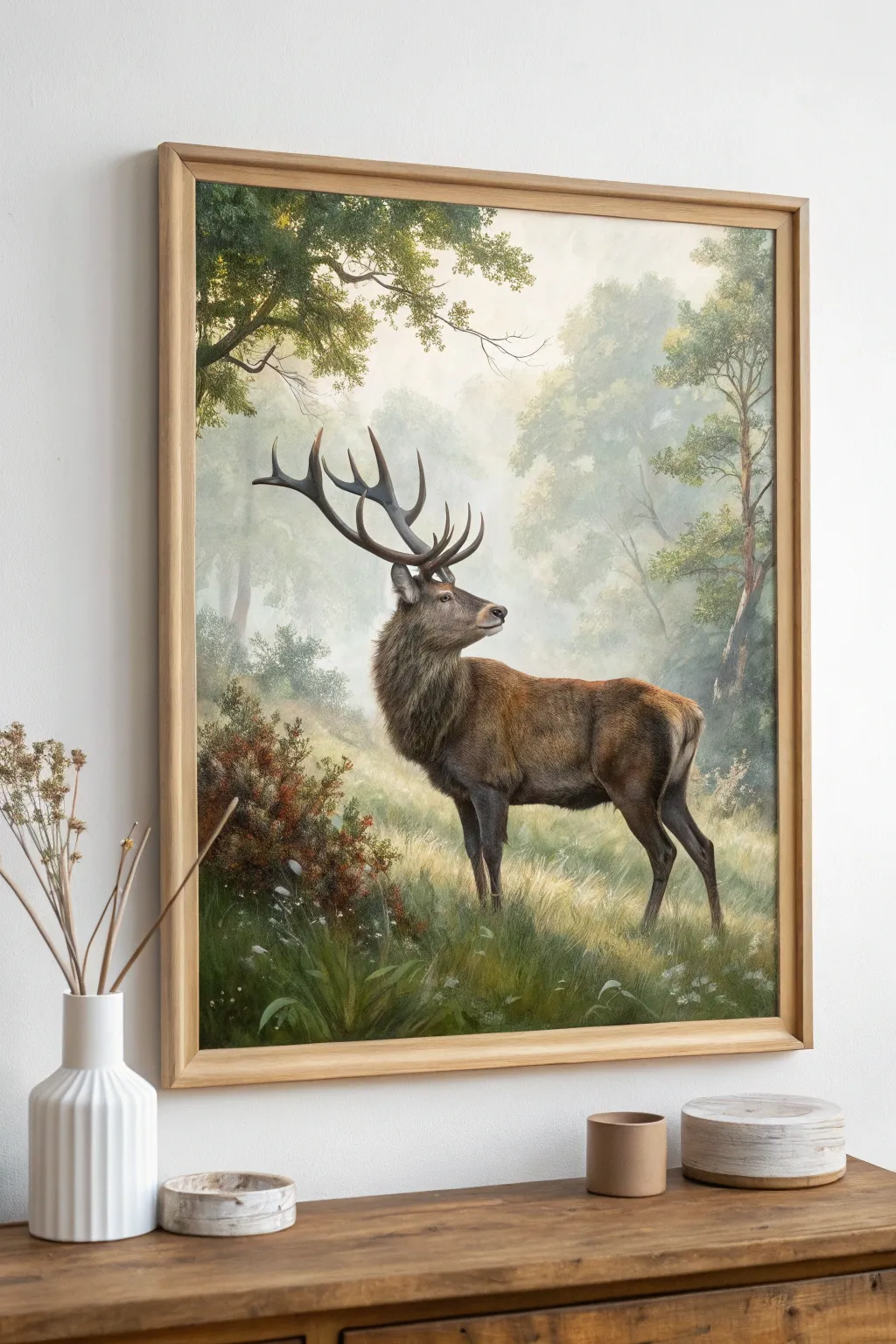 Embrace the serenity of nature with this exquisite wildlife oil painting.