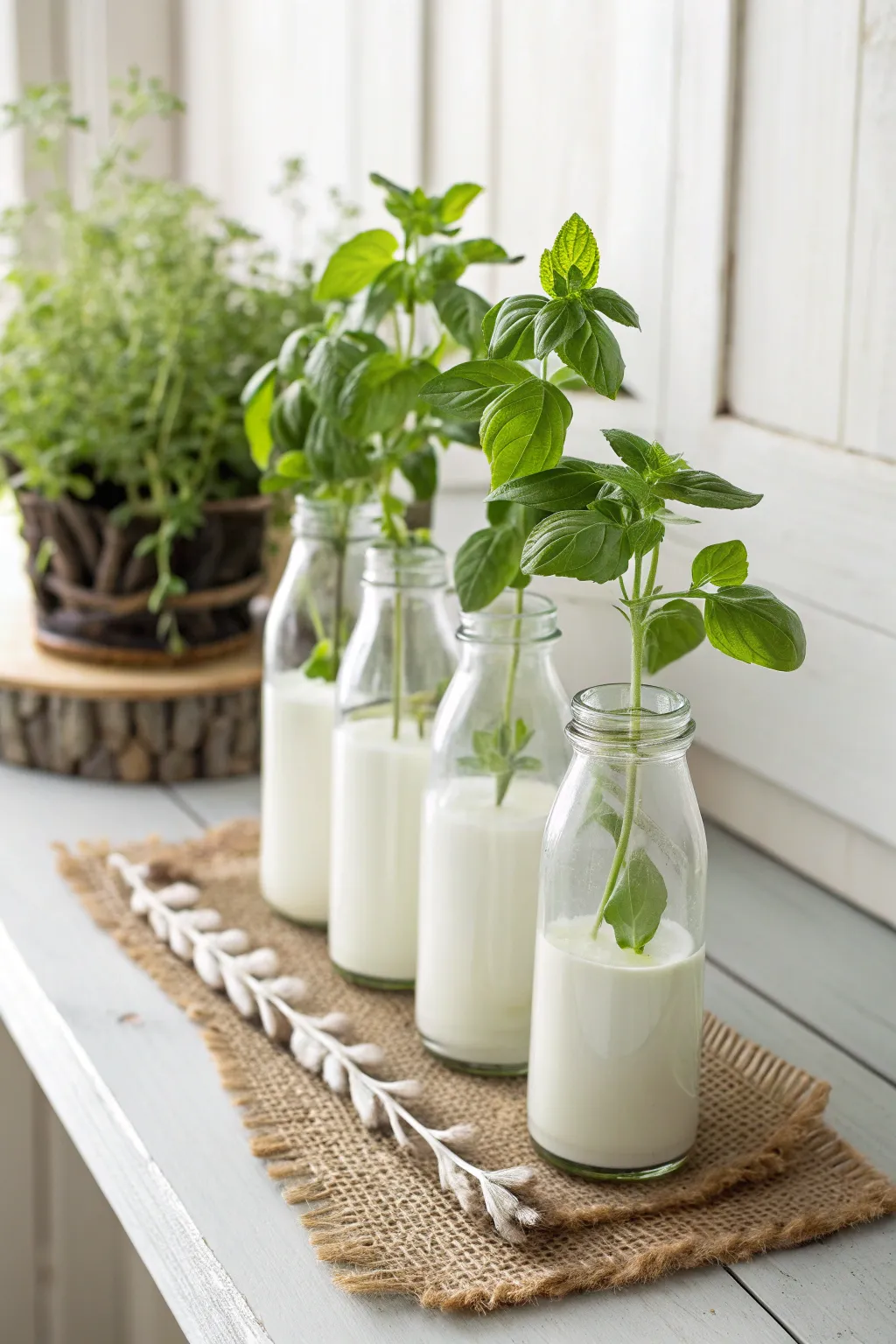 Transform vintage treasures into a fresh herb haven in your kitchen.