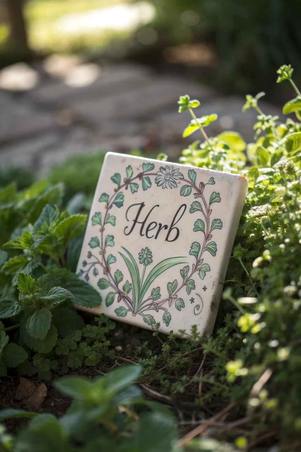 Elevate your herb garden with sophisticated tile markers.