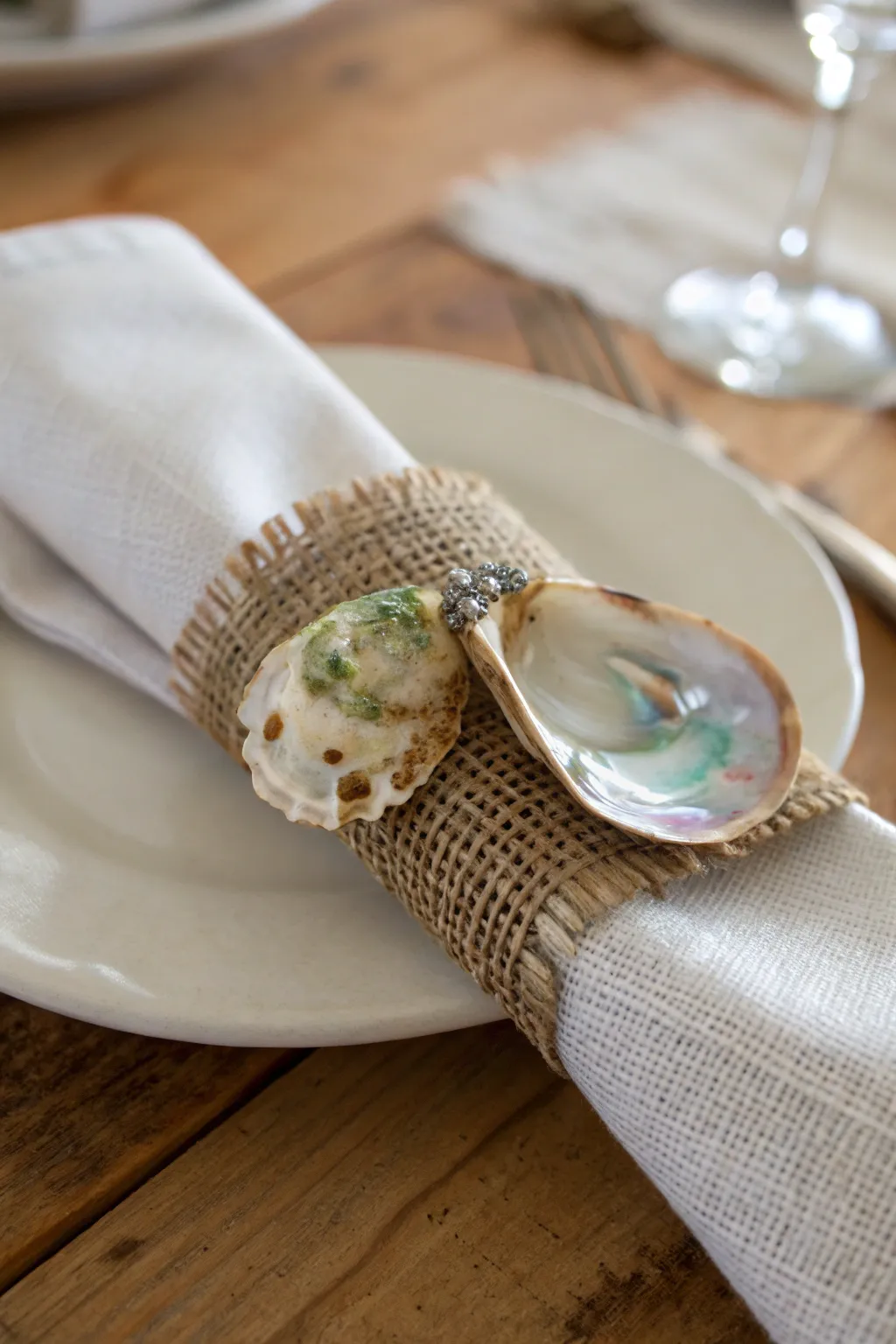 Elevate your table setting with these chic oyster shell napkin rings—where coastal beauty meets minimalist elegance.