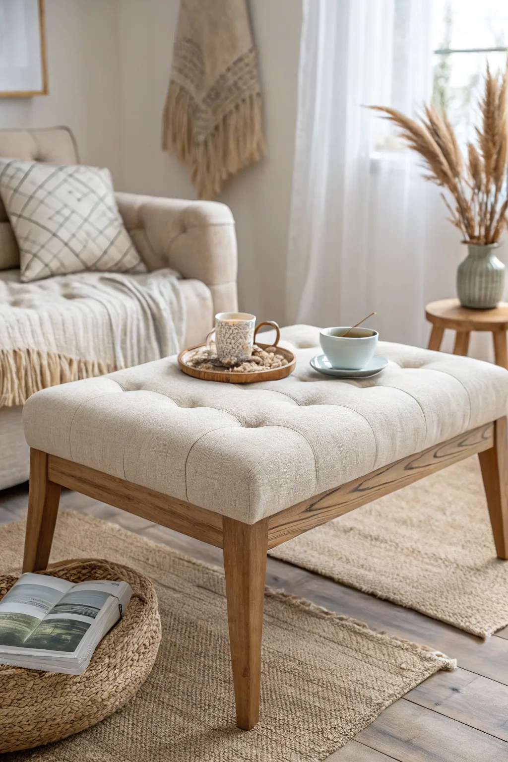 Transform your coffee table with a touch of cozy elegance and simplicity.