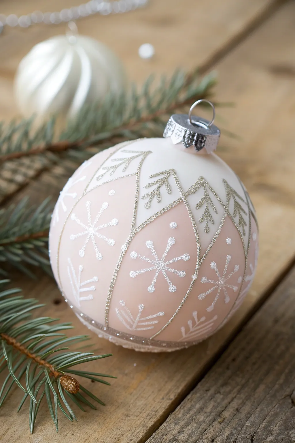 Add a touch of sparkle to your holiday decor with this elegantly crafted Christmas ornament, blending minimalist beauty with a hint of boho charm.