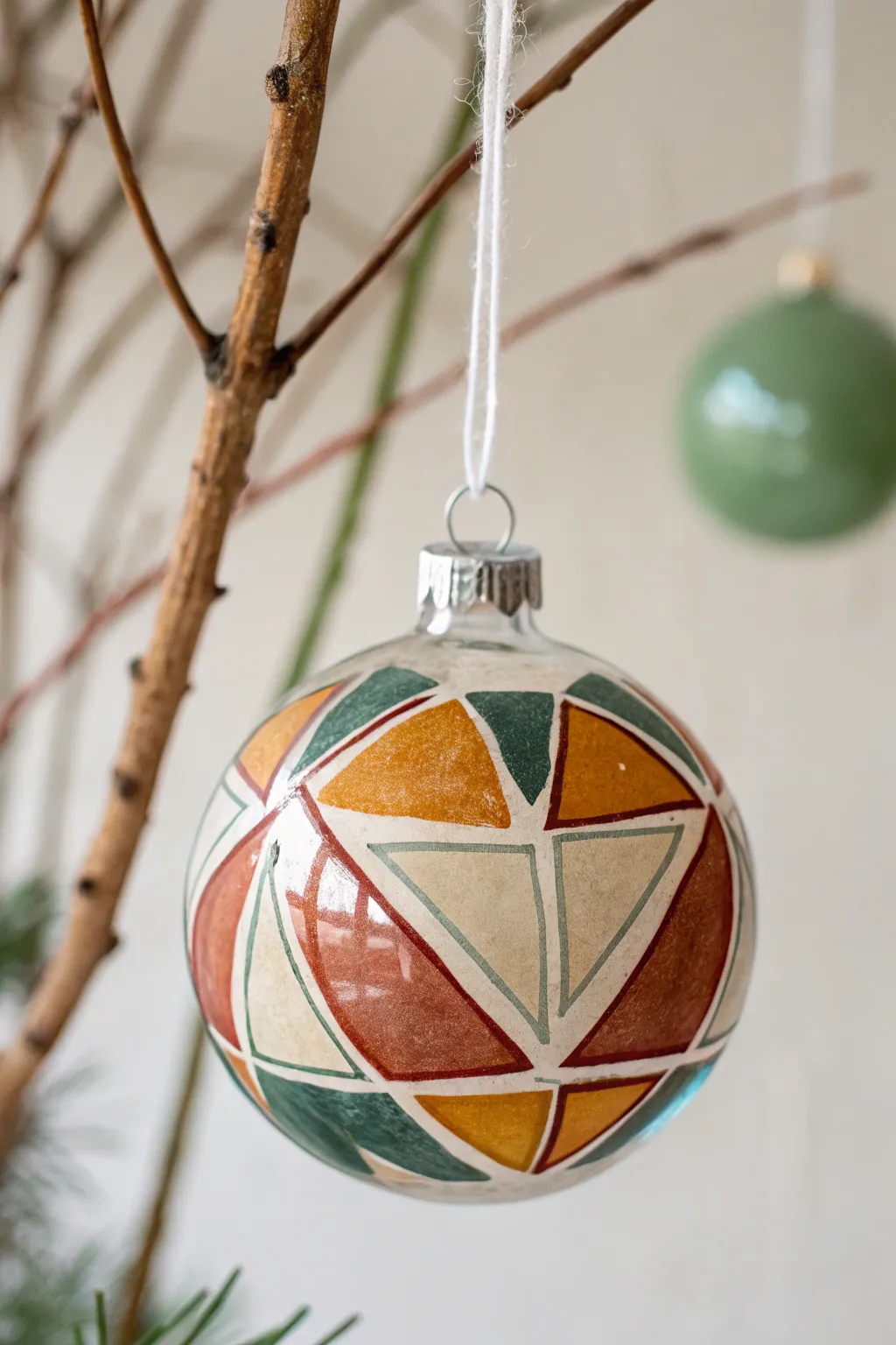 Transform your space with the modern elegance of color block ornaments.