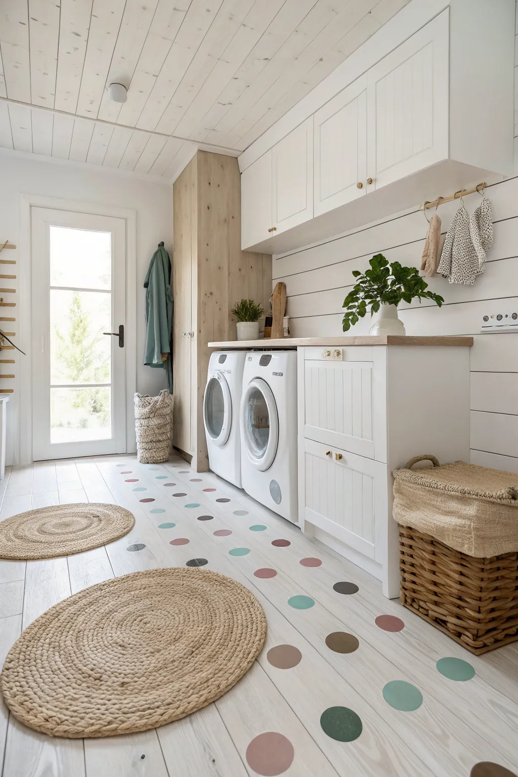 Transform your space with playful polka dots for a chic and cheerful laundry day!