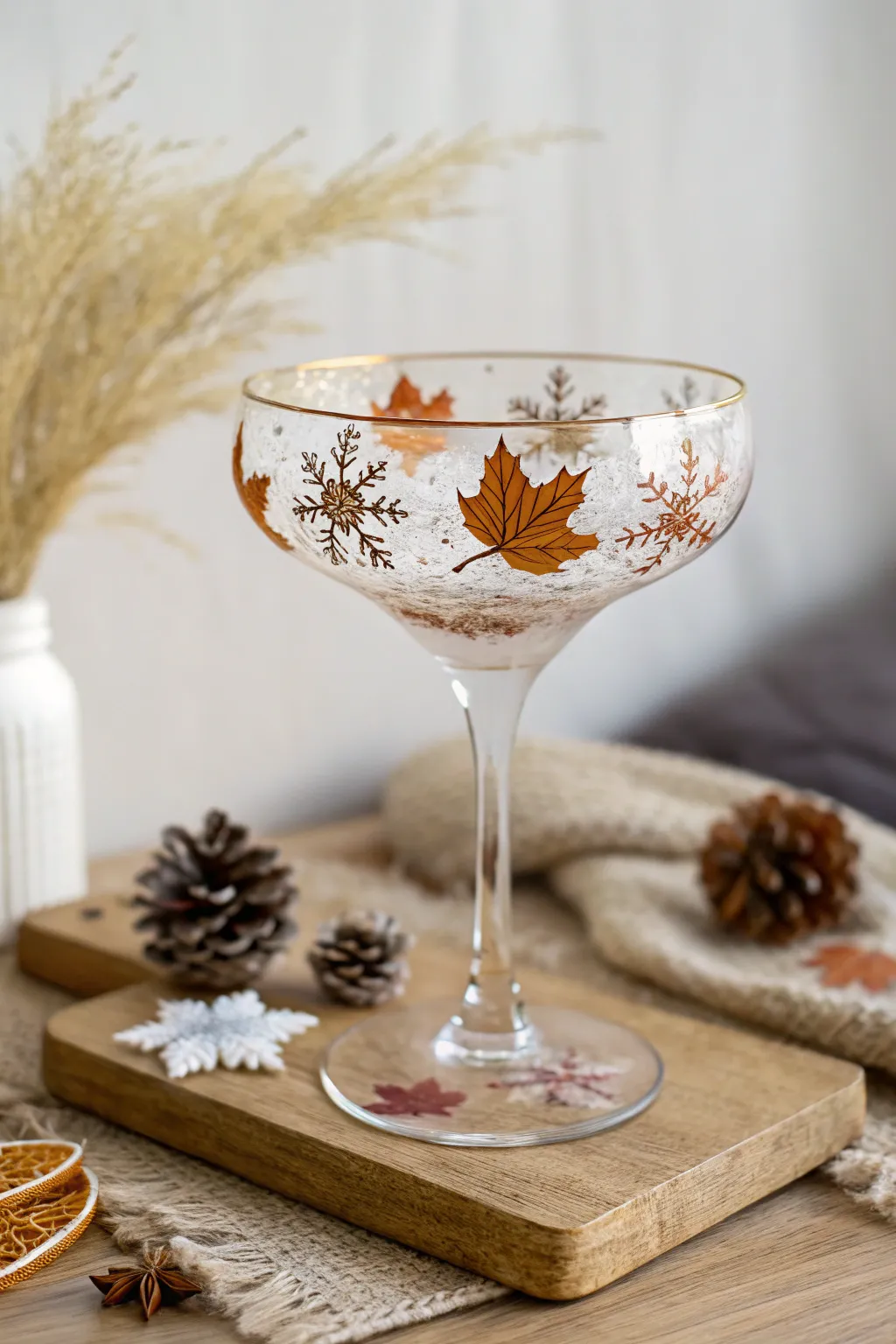Sip in style with this seasonally inspired, hand-painted margarita glass, perfect for adding a touch of artistry to your table decor.