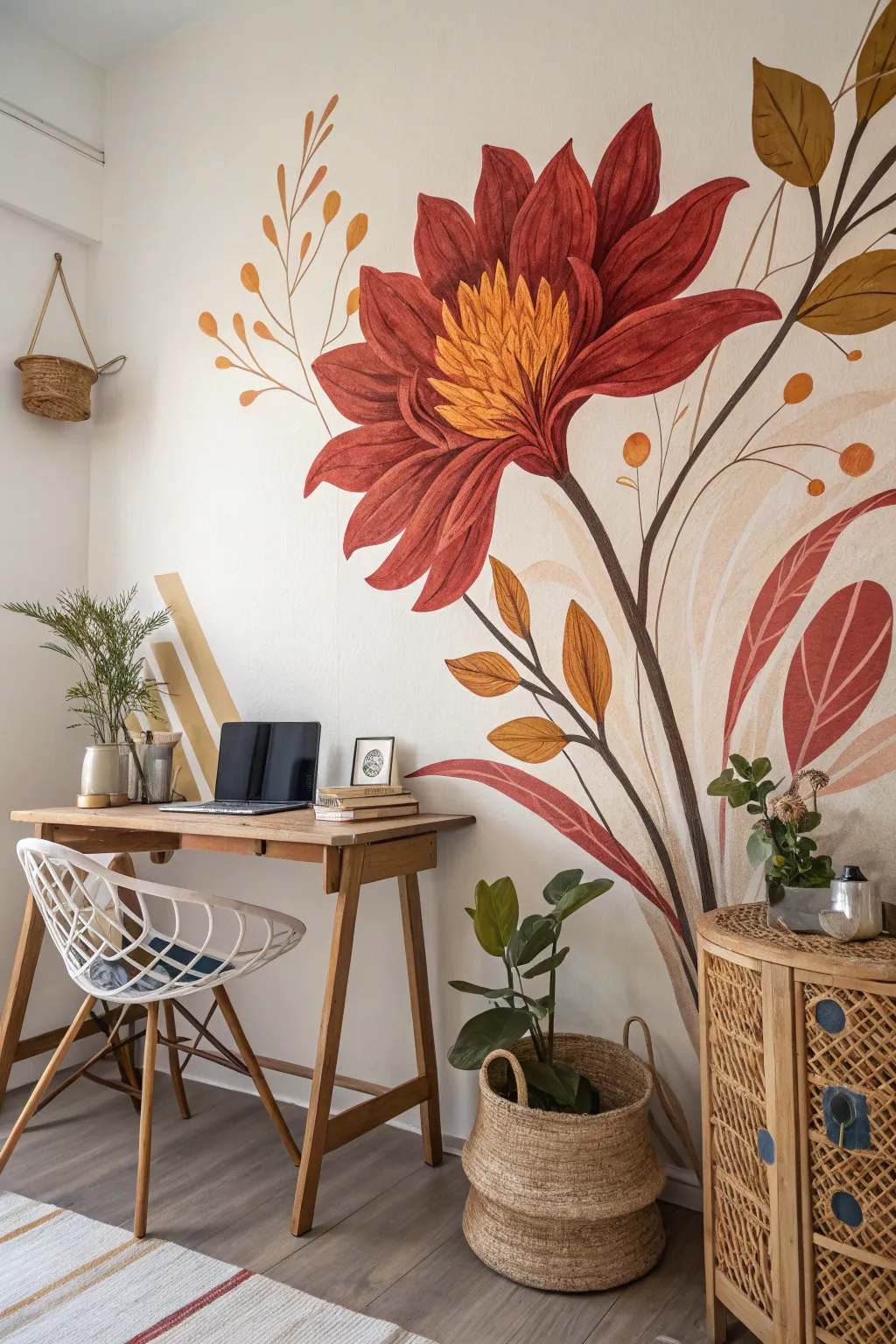 Transform your space with a striking floral statement—where bold colors meet minimalist charm.