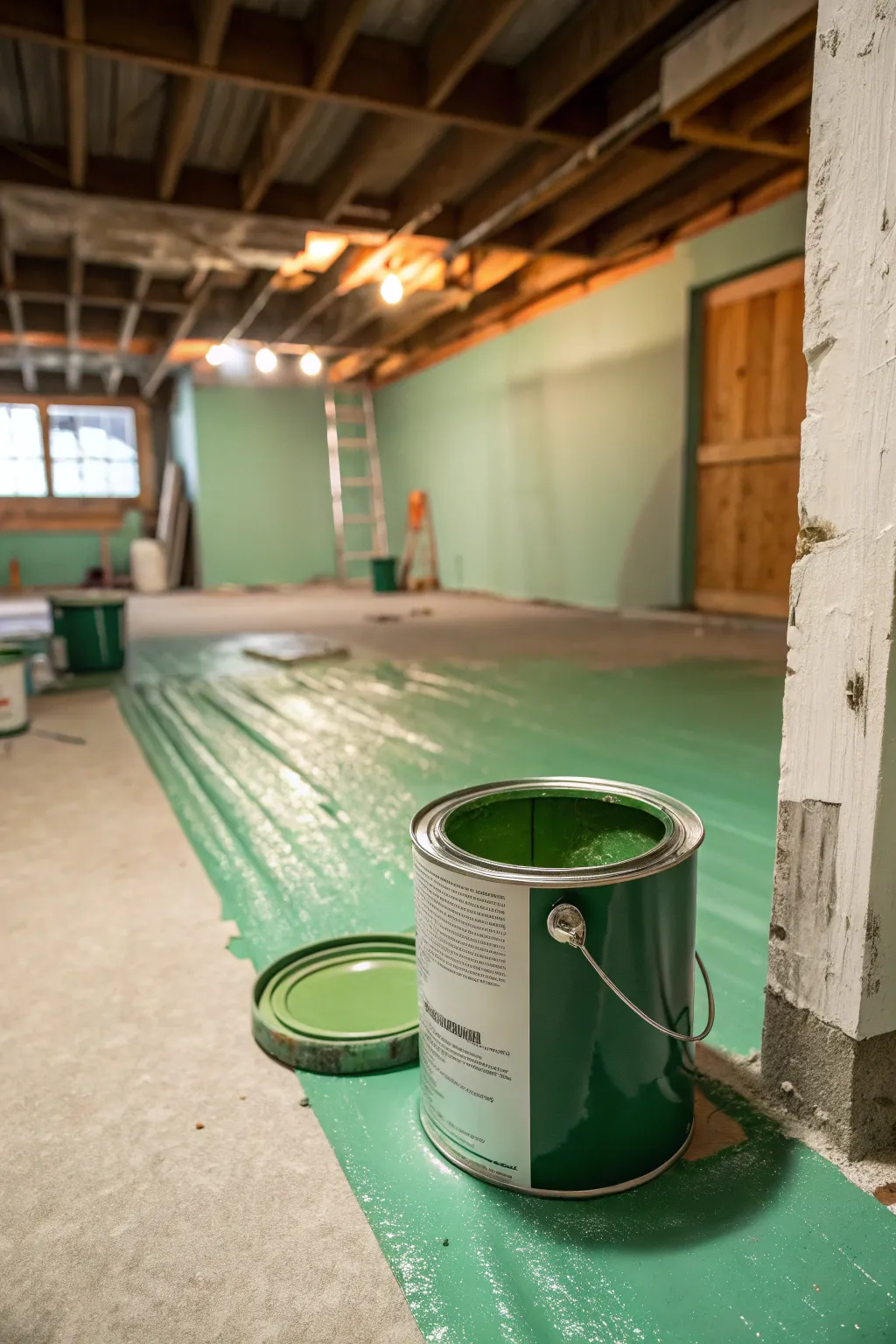 Transform your space with calming nature-inspired greens for a serene basement retreat.