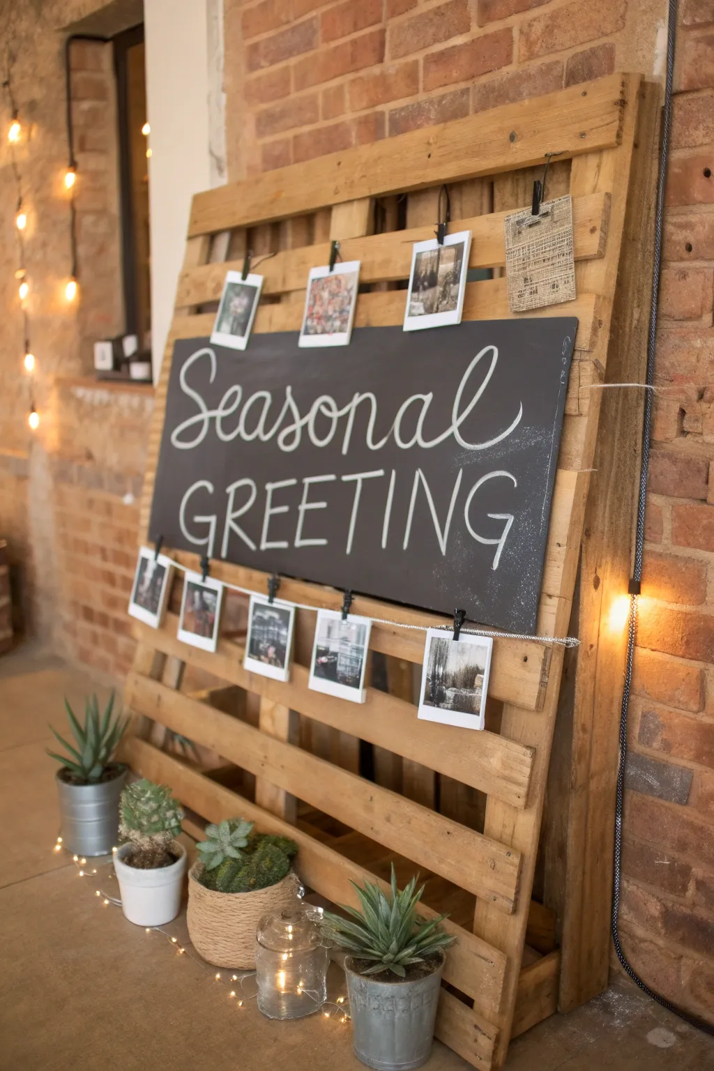 Transform your space with this stylish pallet chalkboard—perfect for seasonal messages.
