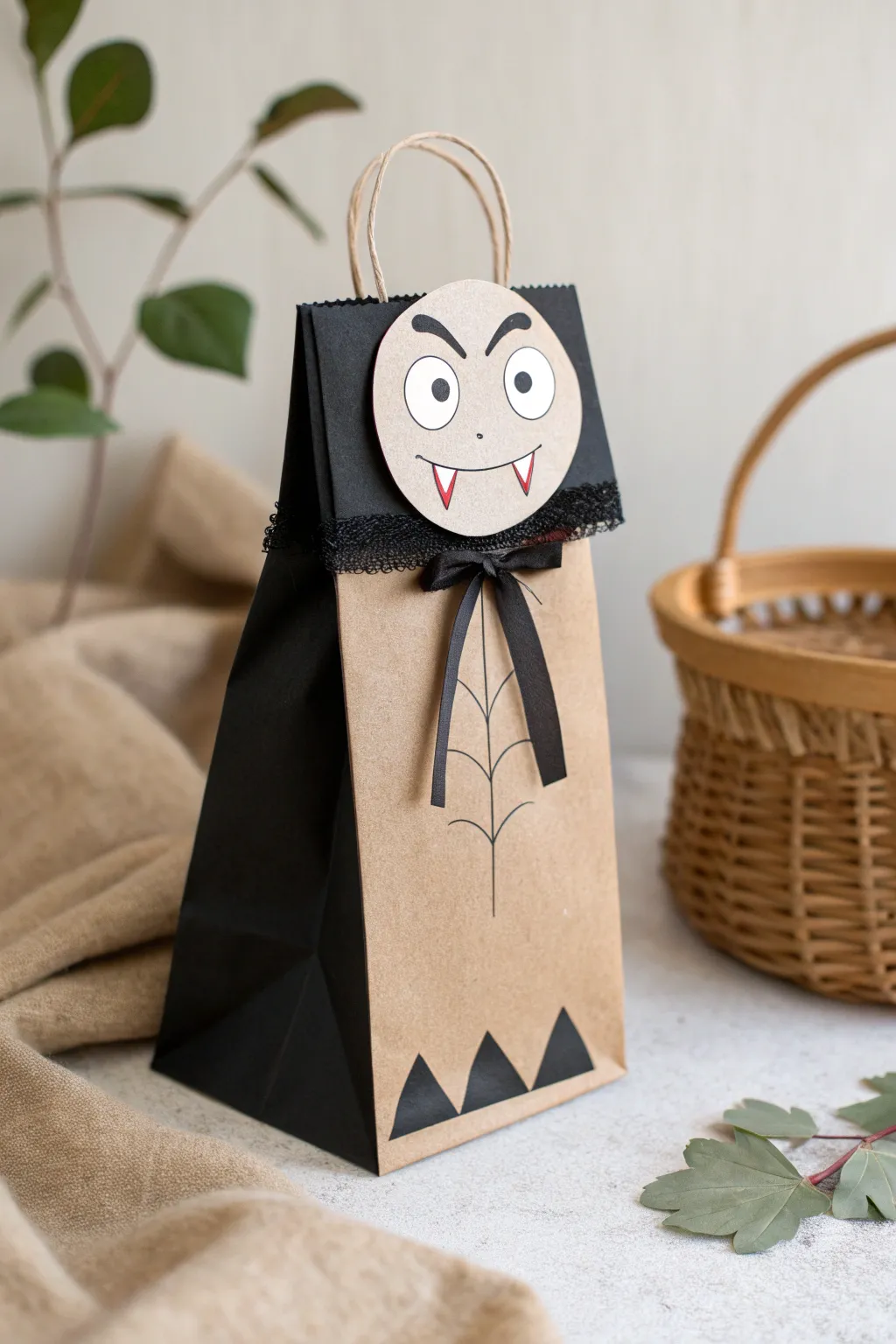 Bring Halloween to life with this charming paper bag vampire puppet!