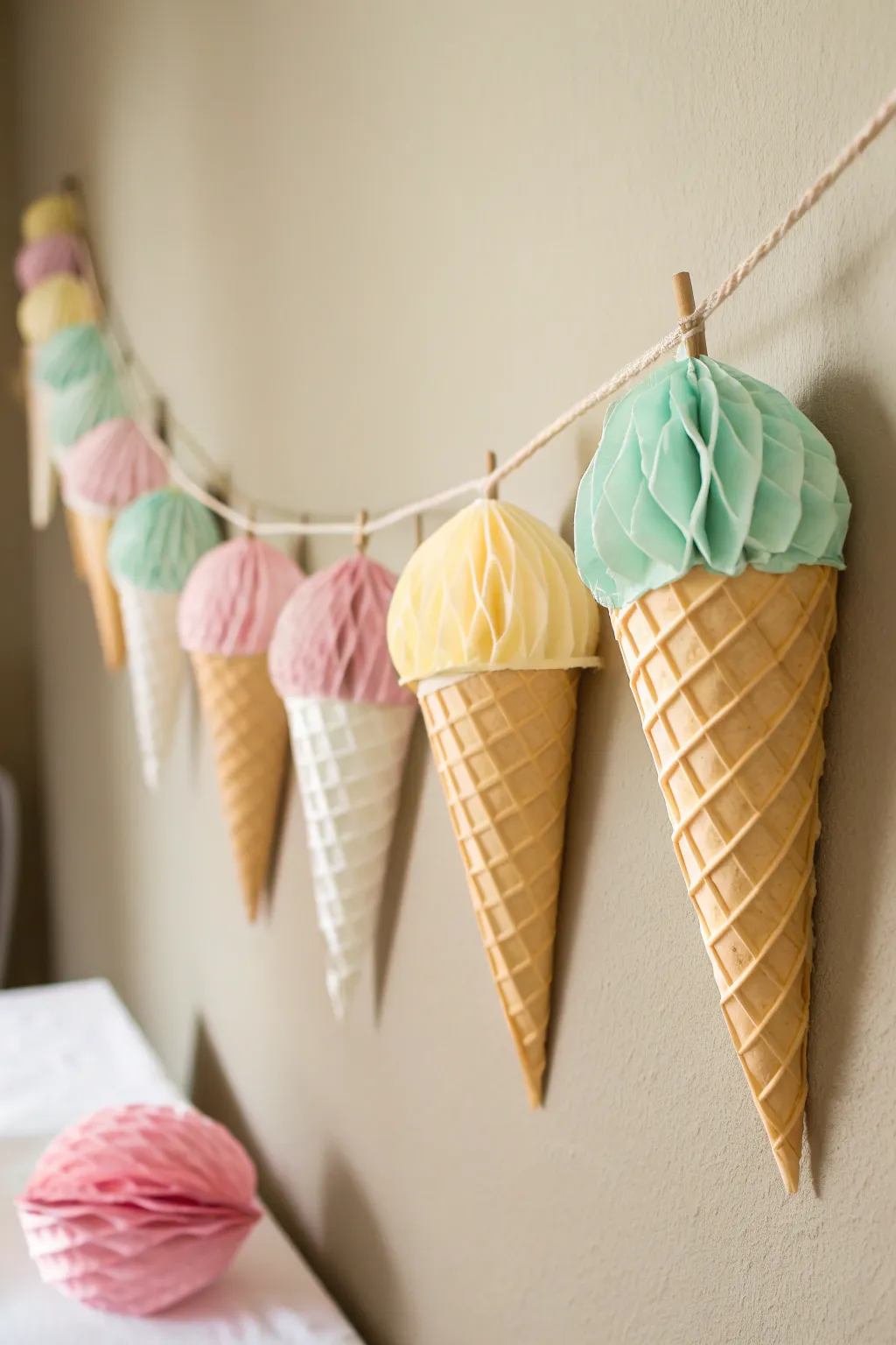 Transform any celebration into a sweet treat with this DIY Paper Ice Cream Banner, where simplicity meets whimsy.