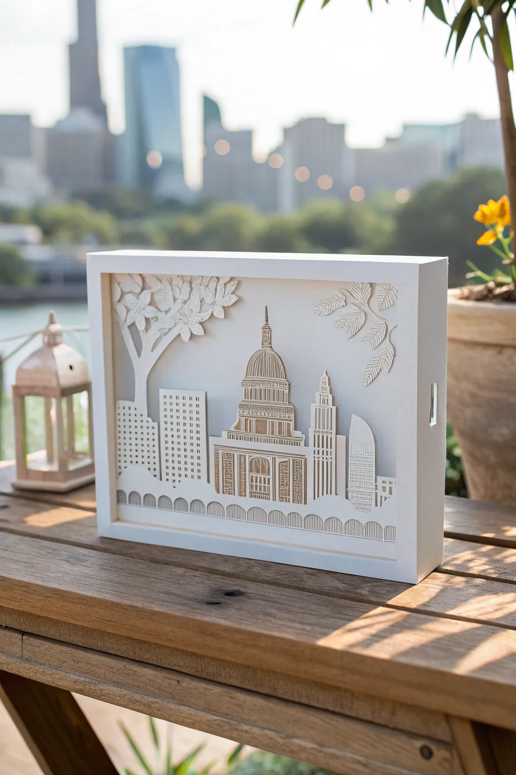 Bring the essence of Austin home with a beautifully crafted skyline paper cut, where simplicity meets artistry.