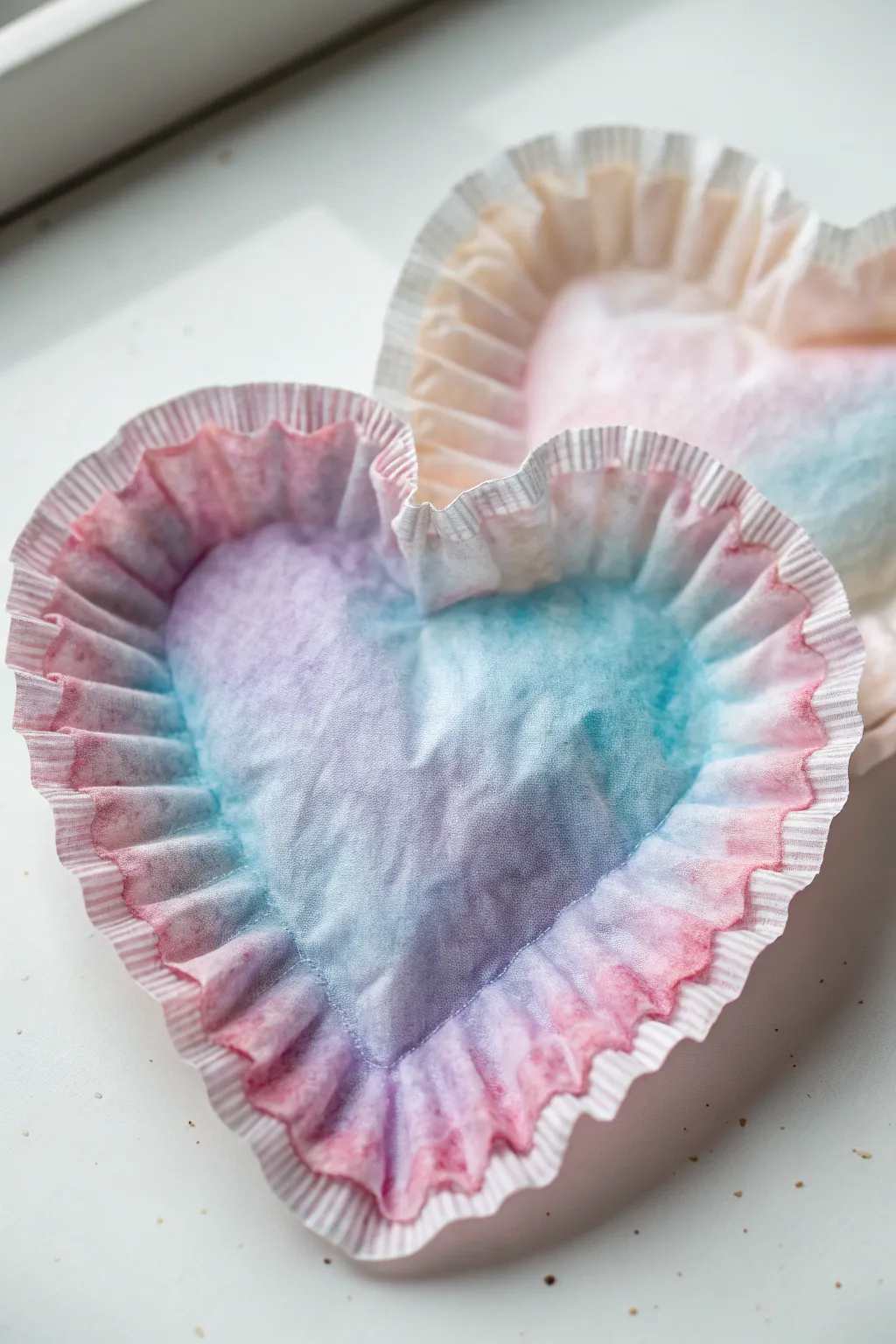 Craft your love into a masterpiece with this elegant coffee filter heart art.