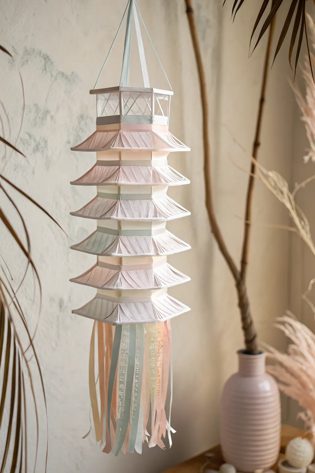 Defy gravity with this stunning suspended paper tower—where simplicity meets elegance.