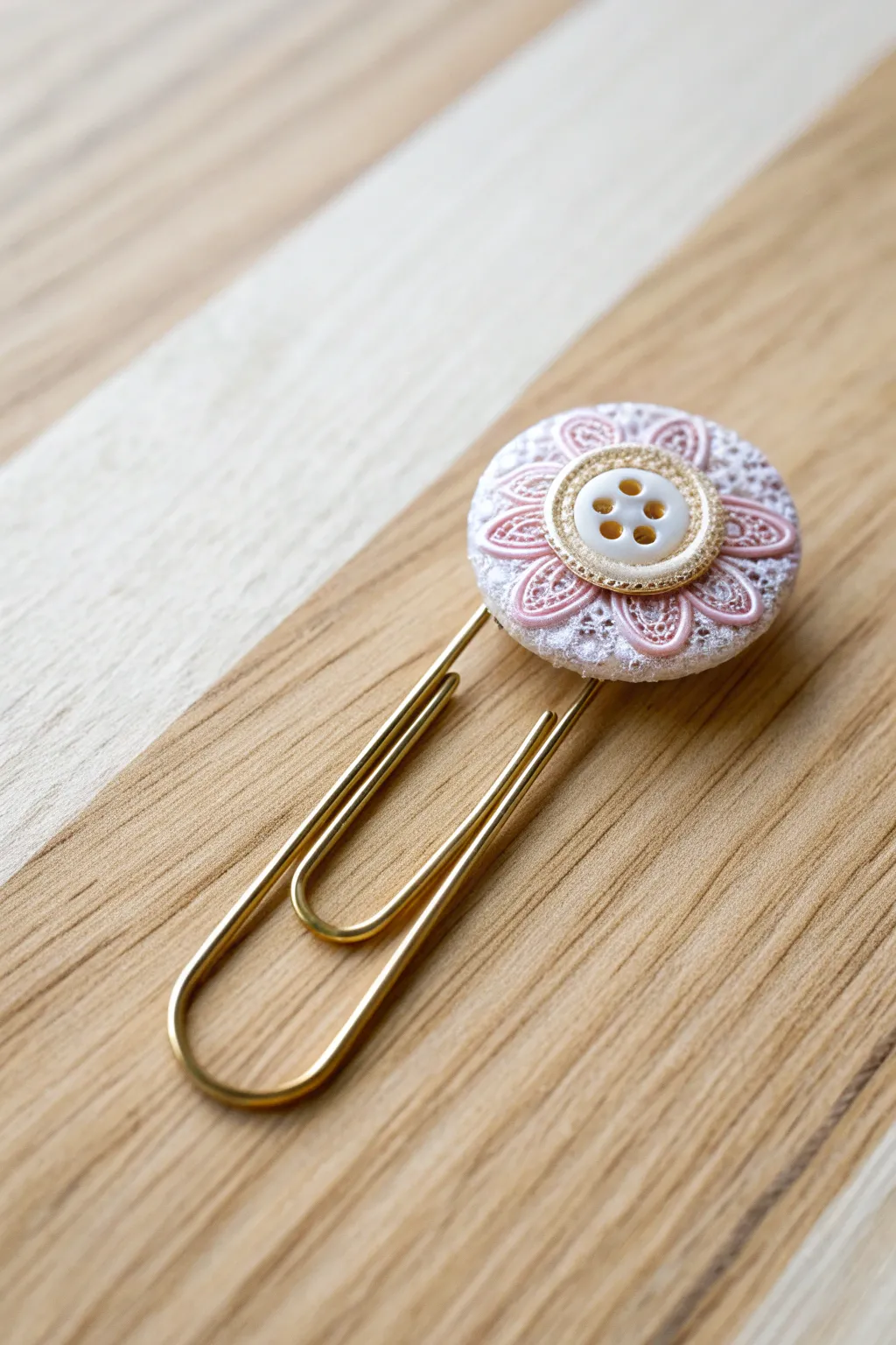 Add a touch of nostalgia to your desk with these charming vintage button clips.