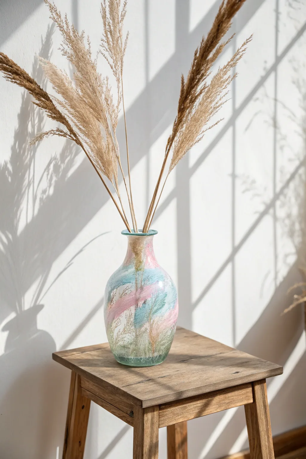 Discover the art of transparency with pastel-painted glass vases, where simplicity meets craftsmanship.