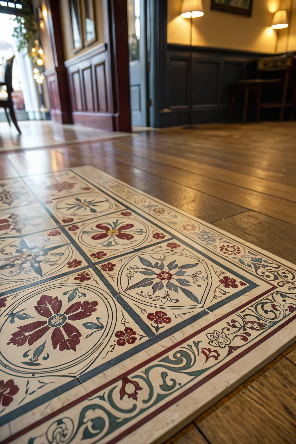 Step back in time with these vintage-inspired vinyl tiles, perfect for adding nostalgic charm to any room.
