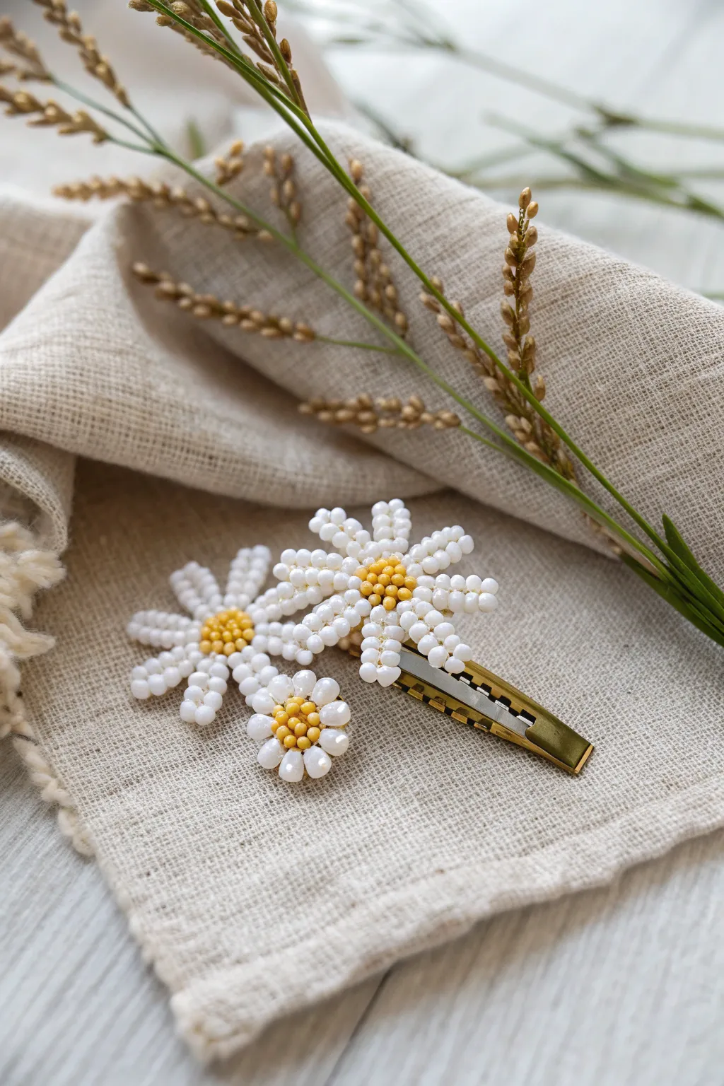 Add a touch of sunshine to your style with this charming daisy hair clip! 🌼✨