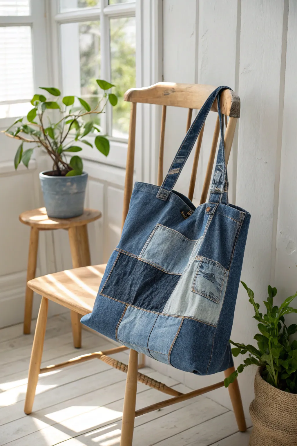 Transform vintage denim into a one-of-a-kind statement piece. Embrace sustainability with style. #VintageUpcycling