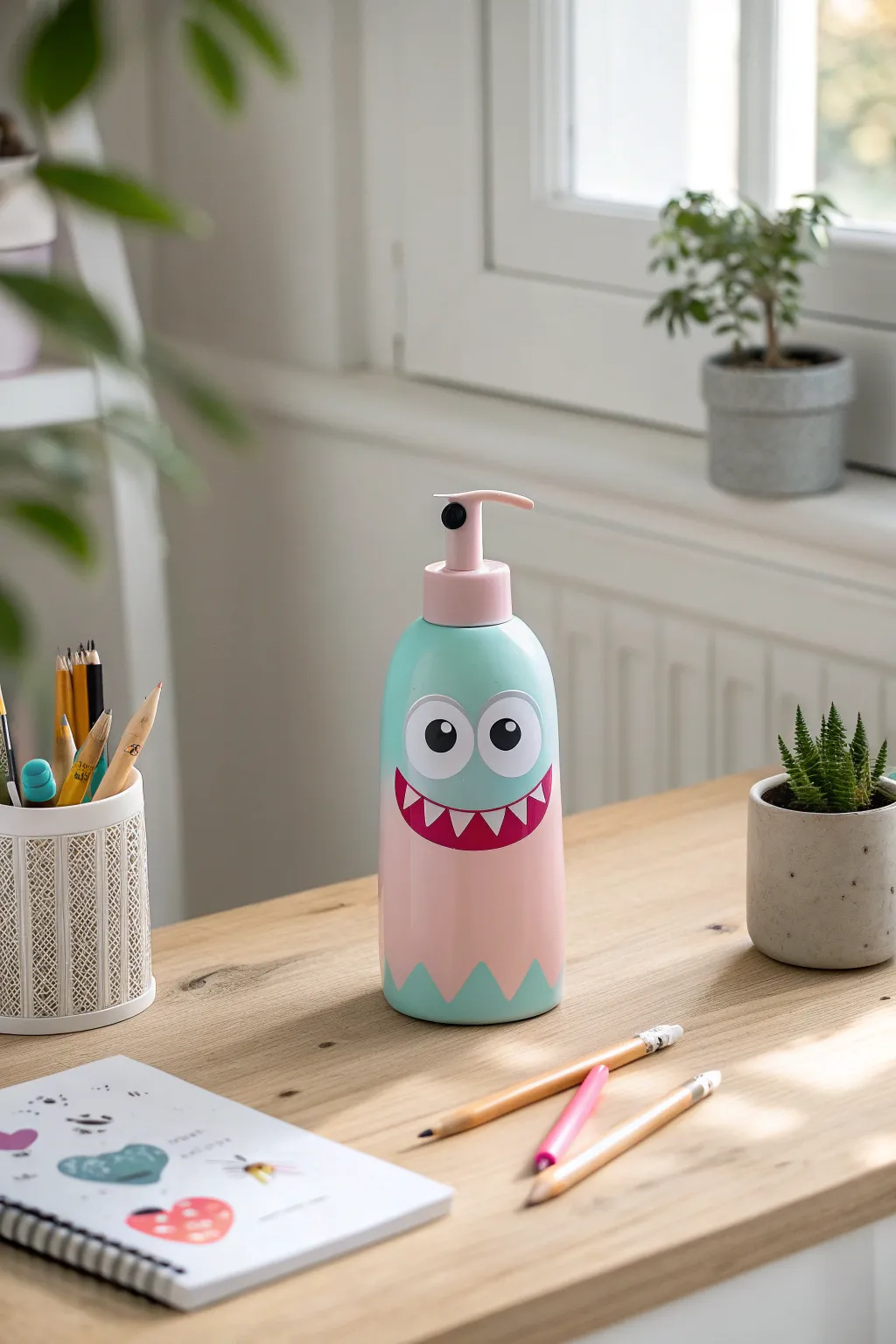 Add a playful twist to your workspace with a charming monster pencil jar! 🌿✨ #ScandinavianDesign #BohoChic #UpcycledCrafts