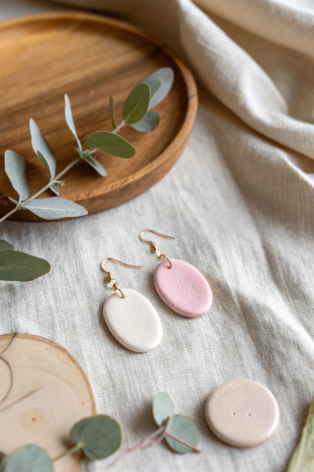 Embrace everyday elegance with these minimalist polymer clay earrings.