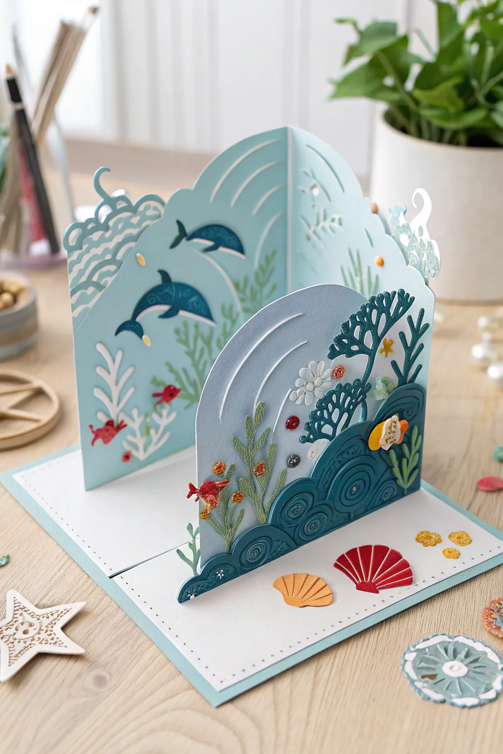 Dive into creativity with this enchanting underwater pop-up card!