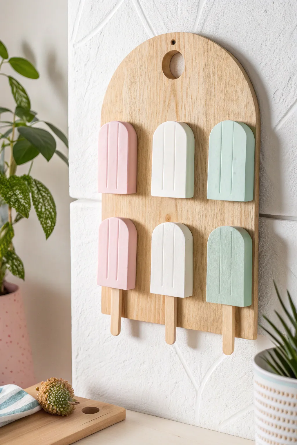 Transform your space with this playful yet chic popsicle board—perfect for organizing notes with a touch of Scandinavian simplicity and boho charm!