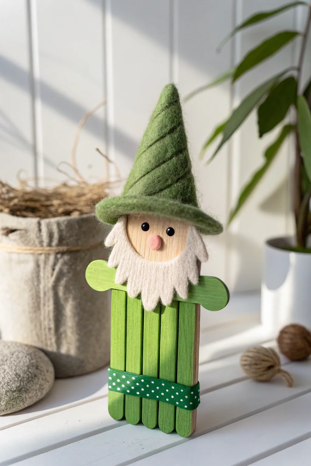Embrace the magic of Christmas with this adorable popsicle stick elf, adding a playful touch to your festive decor.